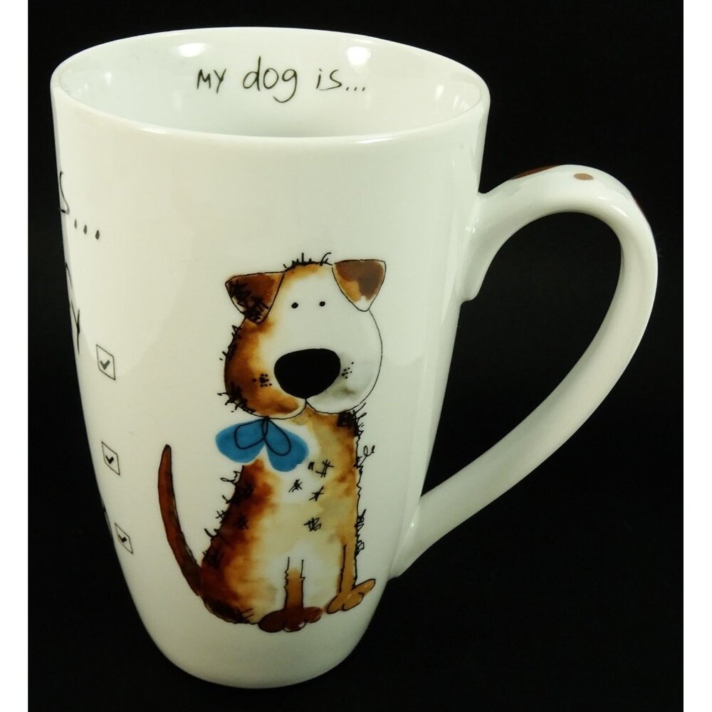 Cute Dog Coffee Mug Cup Scruffy Lazy Barking Pet Lover Gift